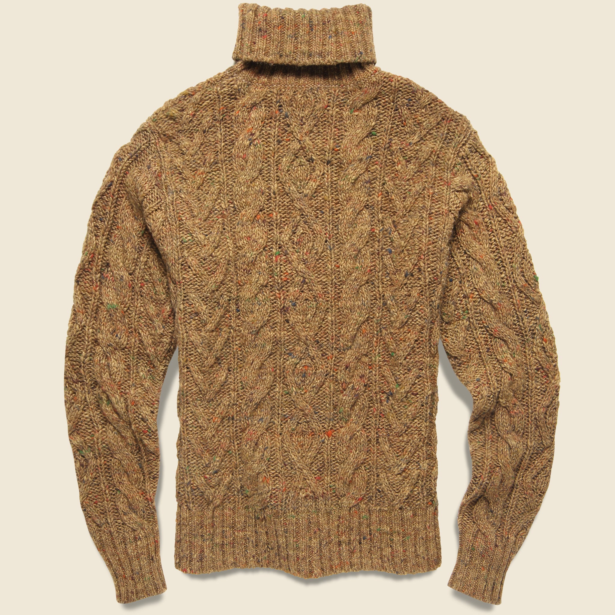 
                          Cable Turtleneck - Tan Donegal/Multi - RRL - STAG Provisions - Tops - Sweater
                        