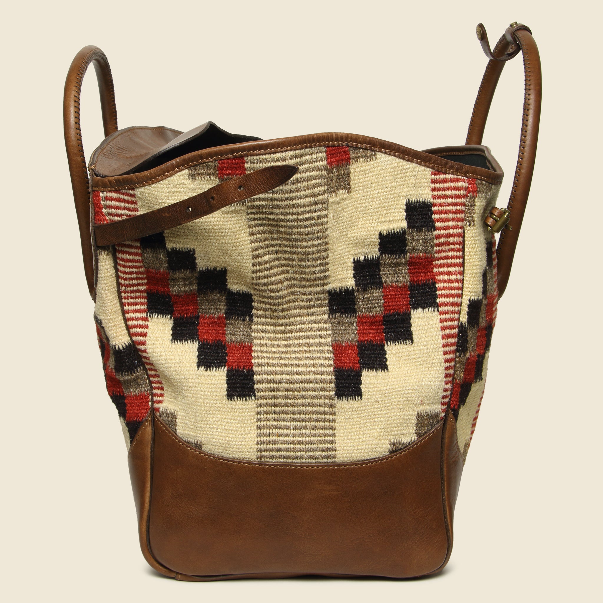 Pecos Blanket Duffle Bag - Cream  Multi/Brown - RRL - STAG Provisions - Accessories - Bags / Luggage