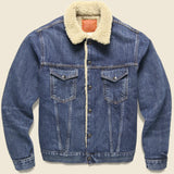 Denim Sherpa Type 3 Trucker Jacket - Freemont Wash - RRL - STAG Provisions - Outerwear - Coat / Jacket