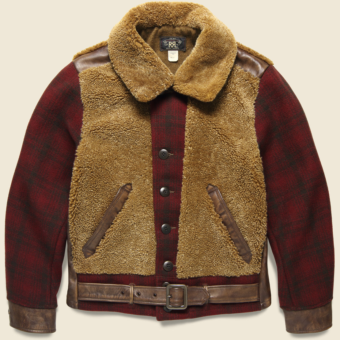 RRL Talaton Plaid Wool Grizzly Jacket - Red/Black/Multi