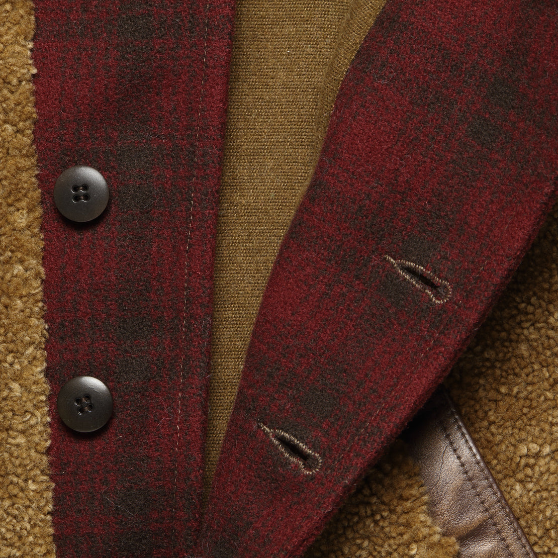 Talaton Plaid Wool Grizzly Jacket - Red/Black/Multi - RRL - STAG Provisions - Outerwear - Coat / Jacket