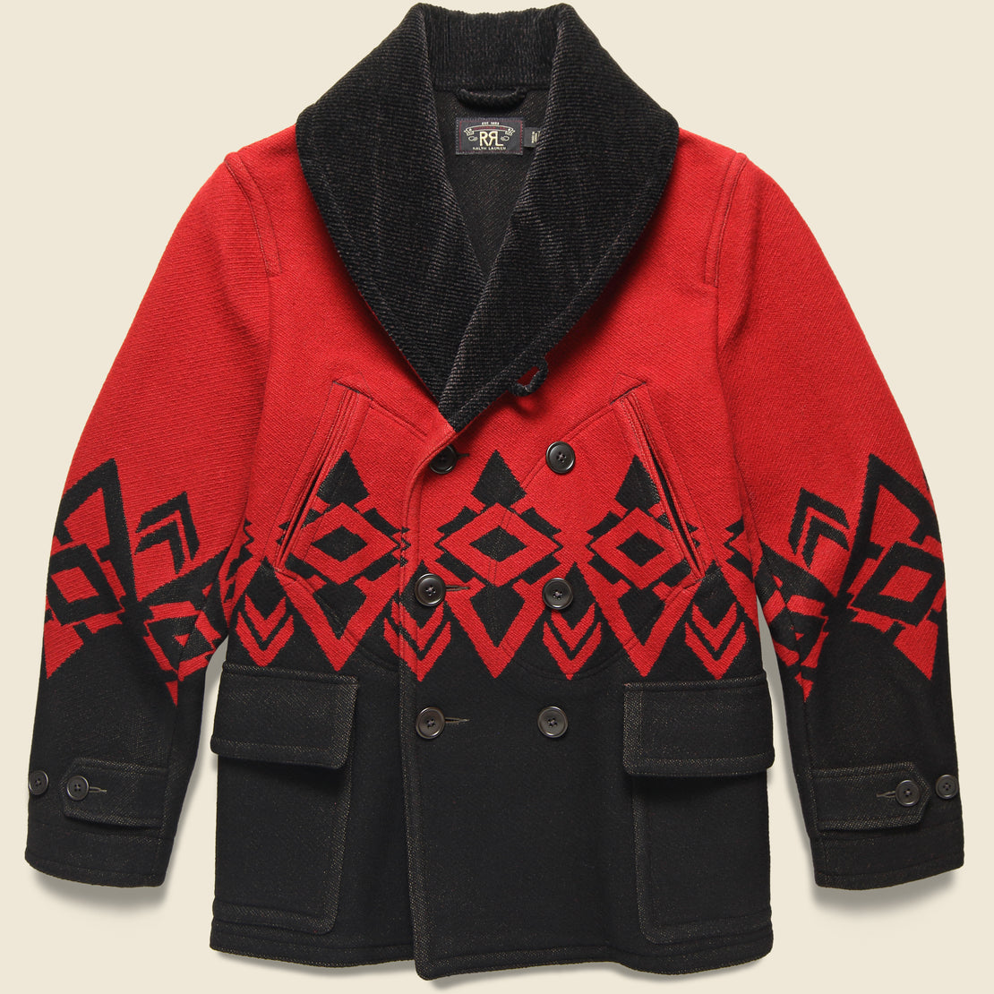 RRL Huxham Wool Jacket - Vintage Red/Black