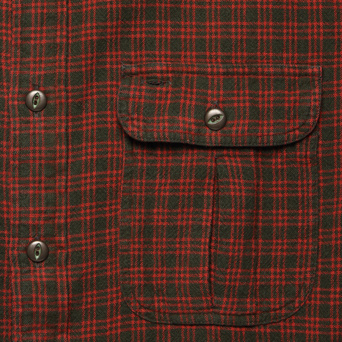 Robuck Cotton/Linen Workshirt - Red/Brown - RRL - STAG Provisions - Tops - L/S Woven - Plaid