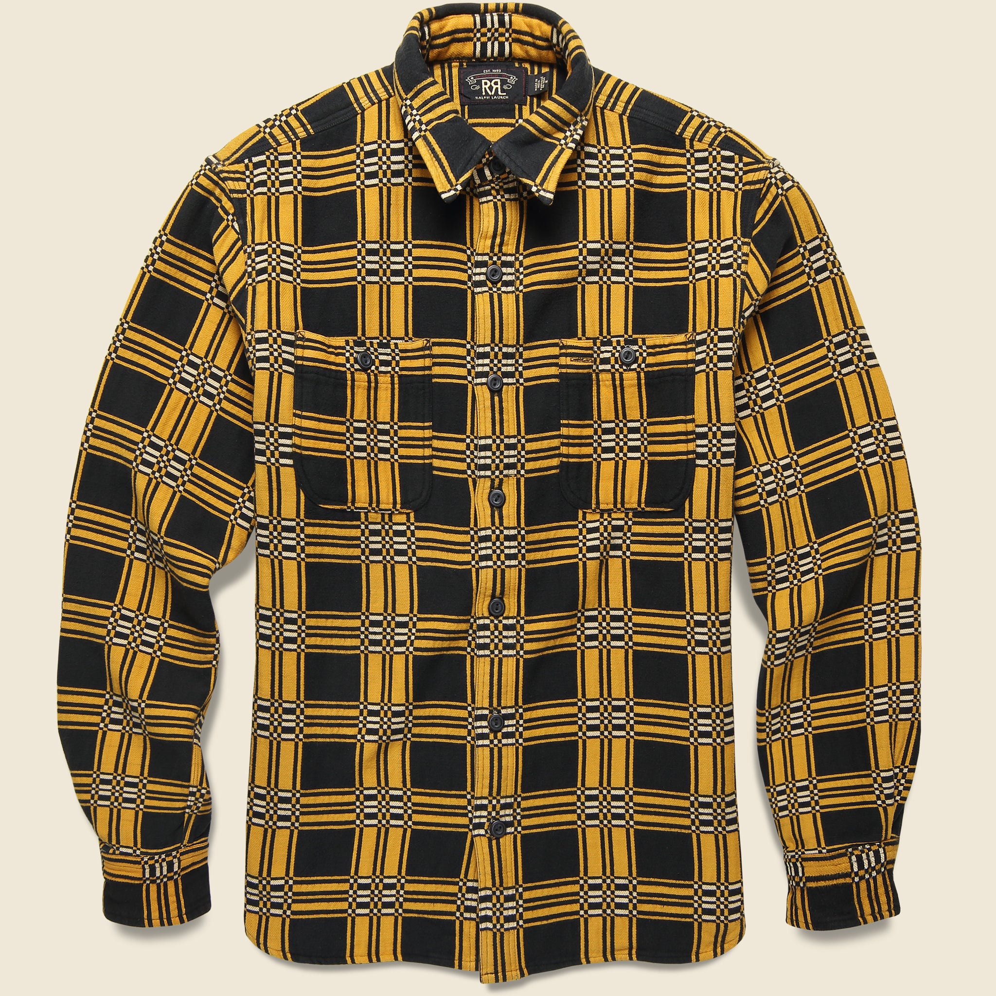Farrell Canadian Jacquard Workshirt - Yellow/Sulphur Black - RRL - STAG Provisions - Tops - L/S Woven - Plaid
