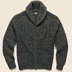 Cable Shawl Cardigan - Dark Charcoal Heather - RRL - STAG Provisions - Tops - Sweater
