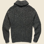 Cable Shawl Cardigan - Dark Charcoal Heather - RRL - STAG Provisions - Tops - Sweater