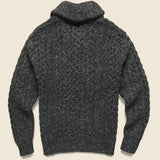 Cable Shawl Cardigan - Dark Charcoal Heather - RRL - STAG Provisions - Tops - Sweater