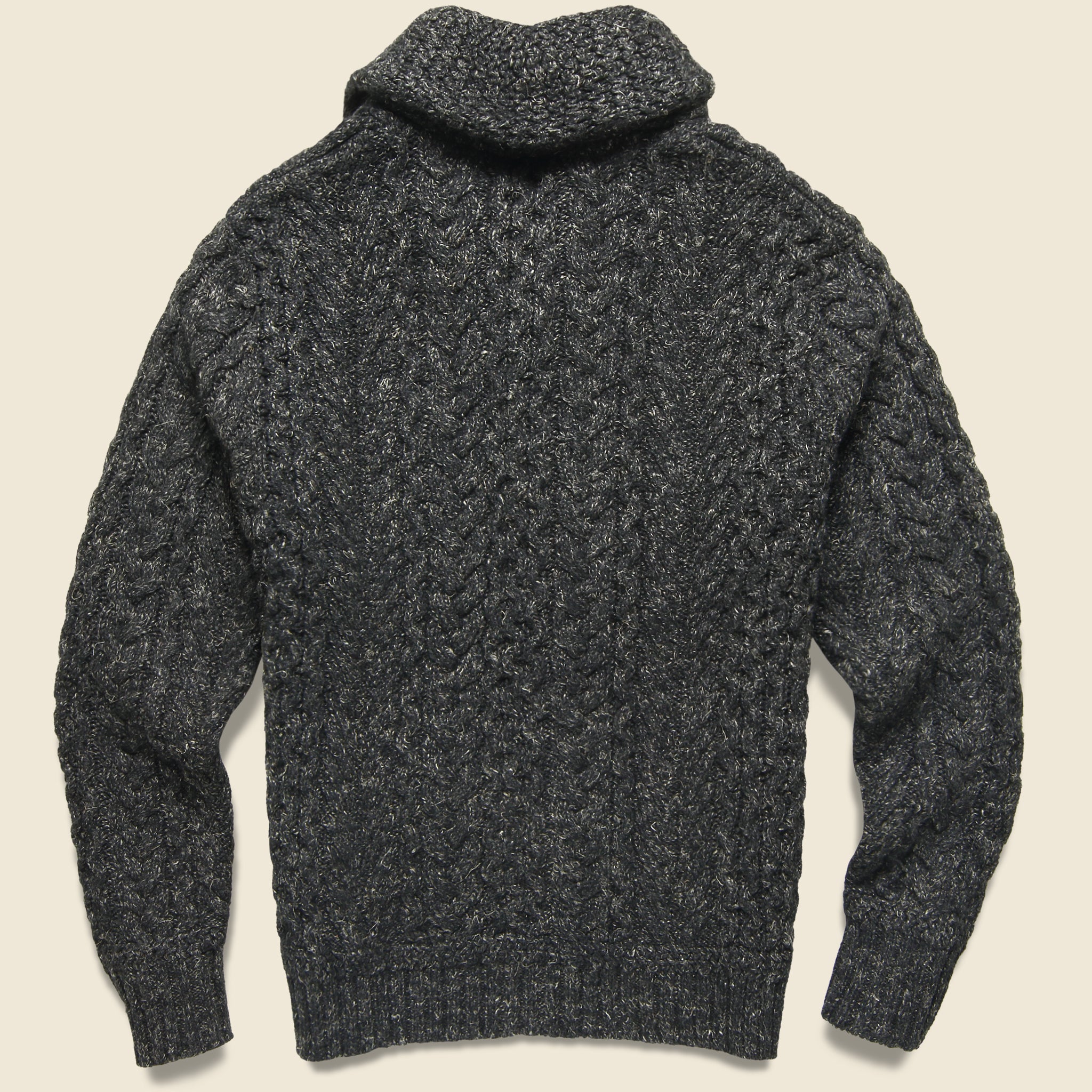 Cable Shawl Cardigan - Dark Charcoal Heather - RRL - STAG Provisions - Tops - Sweater