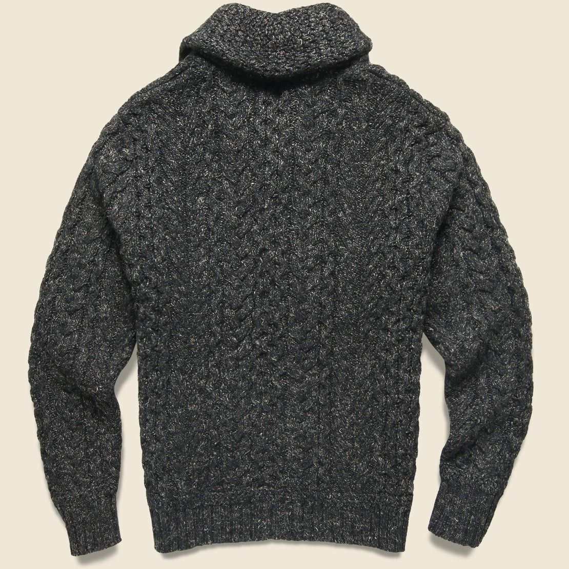 Cable Shawl Cardigan - Dark Charcoal Heather - RRL - STAG Provisions - Tops - Sweater