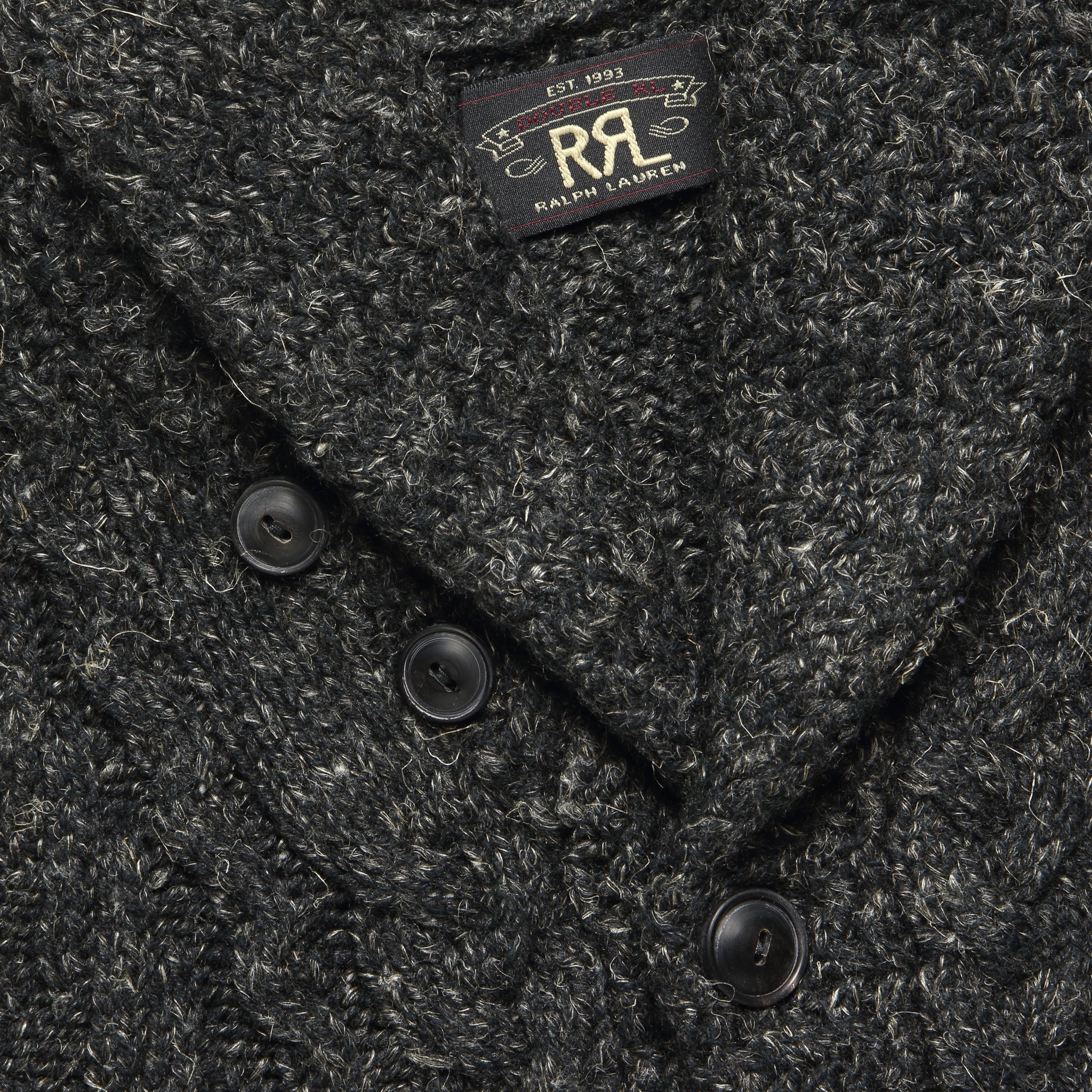 
                          Cable Shawl Cardigan - Dark Charcoal Heather - RRL - STAG Provisions - Tops - Sweater
                        