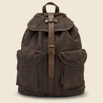 Leather Rucksack - Black Over Brown