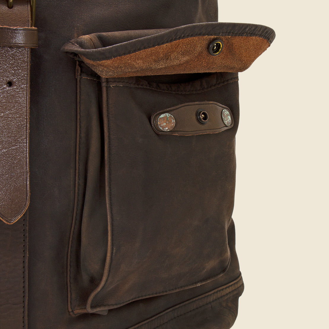 Leather Rucksack - Black Over Brown - RRL - STAG Provisions - Accessories - Bags / Luggage