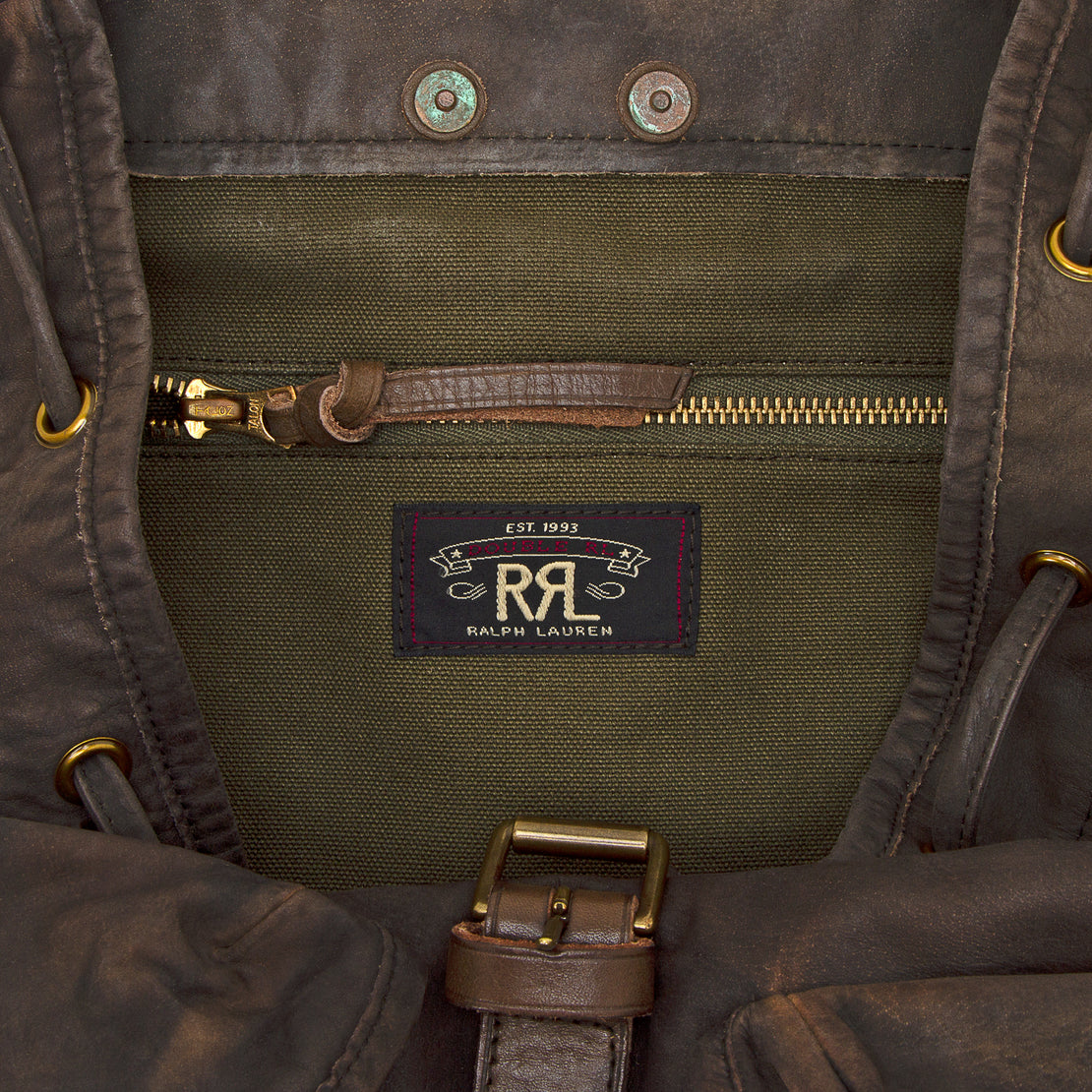 Leather Rucksack - Black Over Brown - RRL - STAG Provisions - Accessories - Bags / Luggage