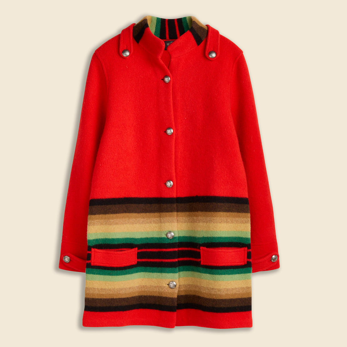 RRL Birdseye Jacquard Sweater Jacket - Red Multi