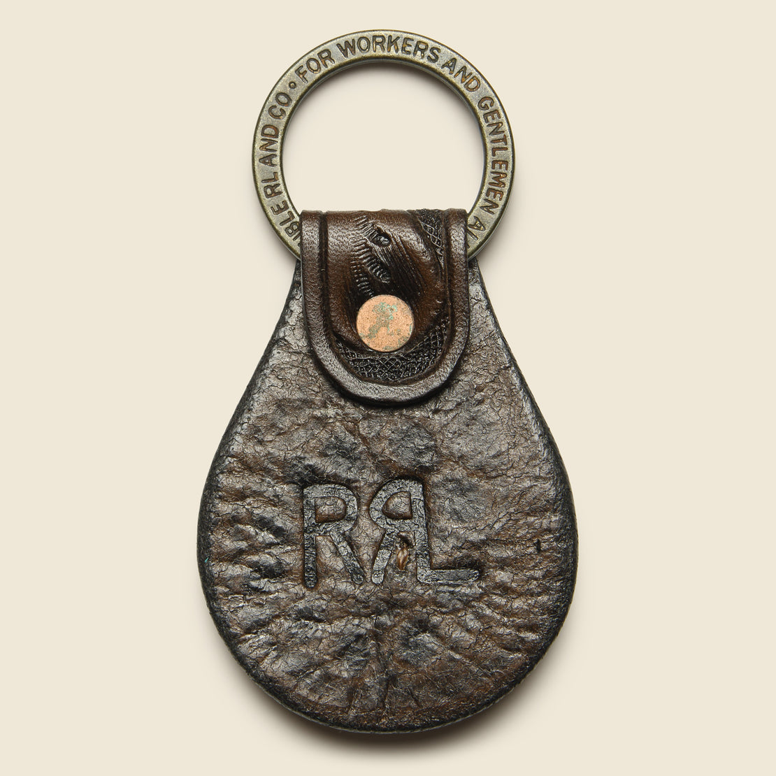 Hand-tooled Leather Key Fob - Brown - RRL - STAG Provisions - Accessories - Key Chains