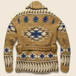 Hand-Knit Ranch Shawl Cardigan - Brown/Indigo - RRL - STAG Provisions - Tops - Sweater
