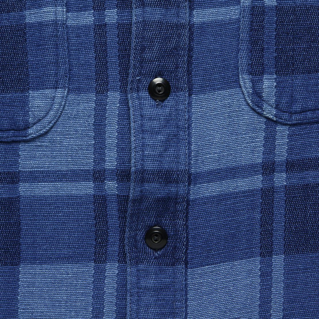 Farrell Jacquard Western Shirt - Dark Indigo - RRL - STAG Provisions - Tops - L/S Woven - Plaid
