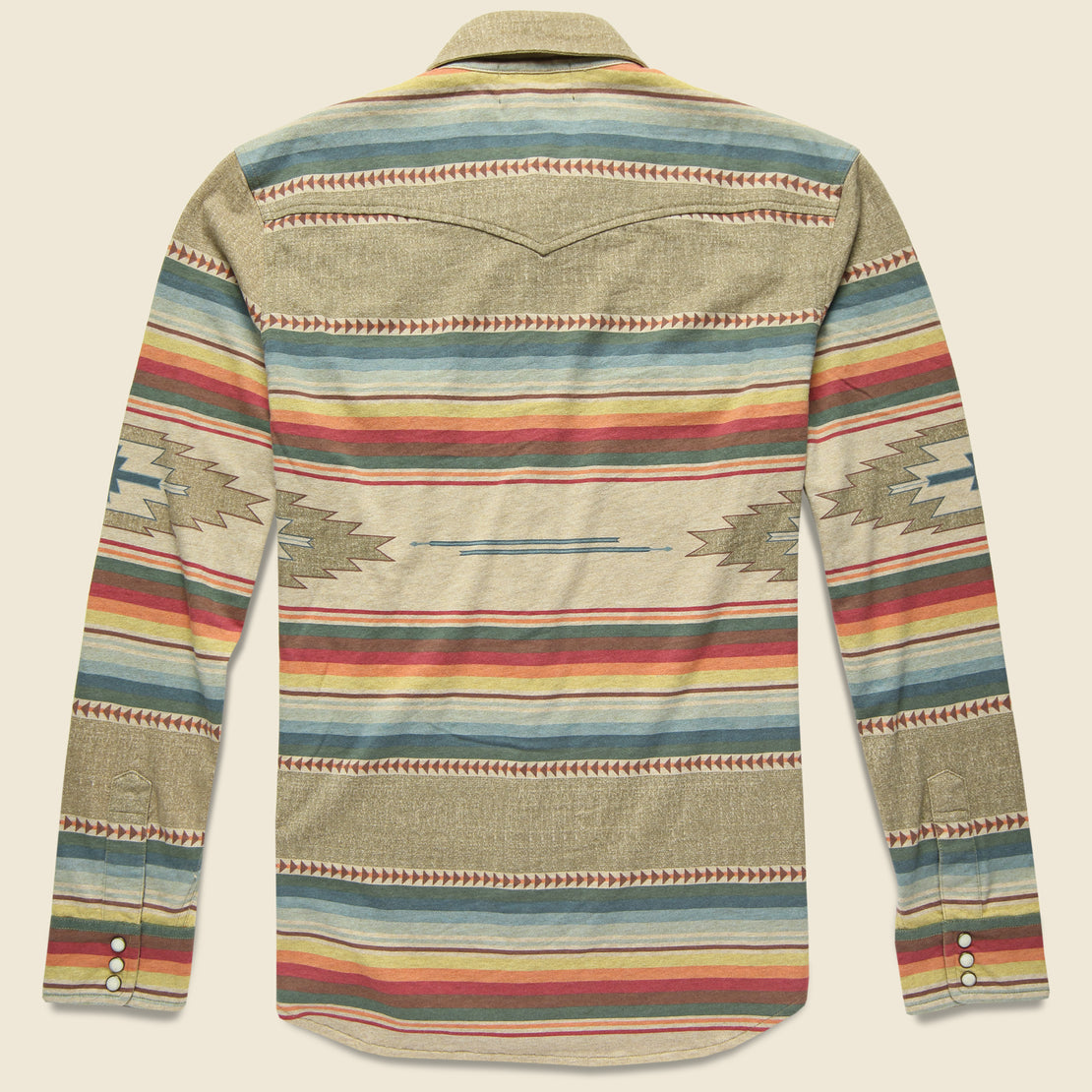 Jacquard Knit Western Shirt - Brown Multi
