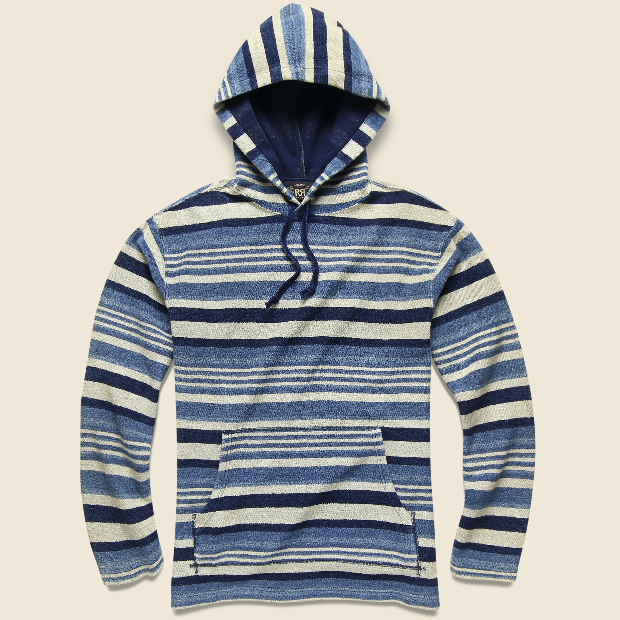 French Terry Hoodie - Indigo Multi Stripe - RRL - STAG Provisions - Tops - Fleece / Sweatshirt