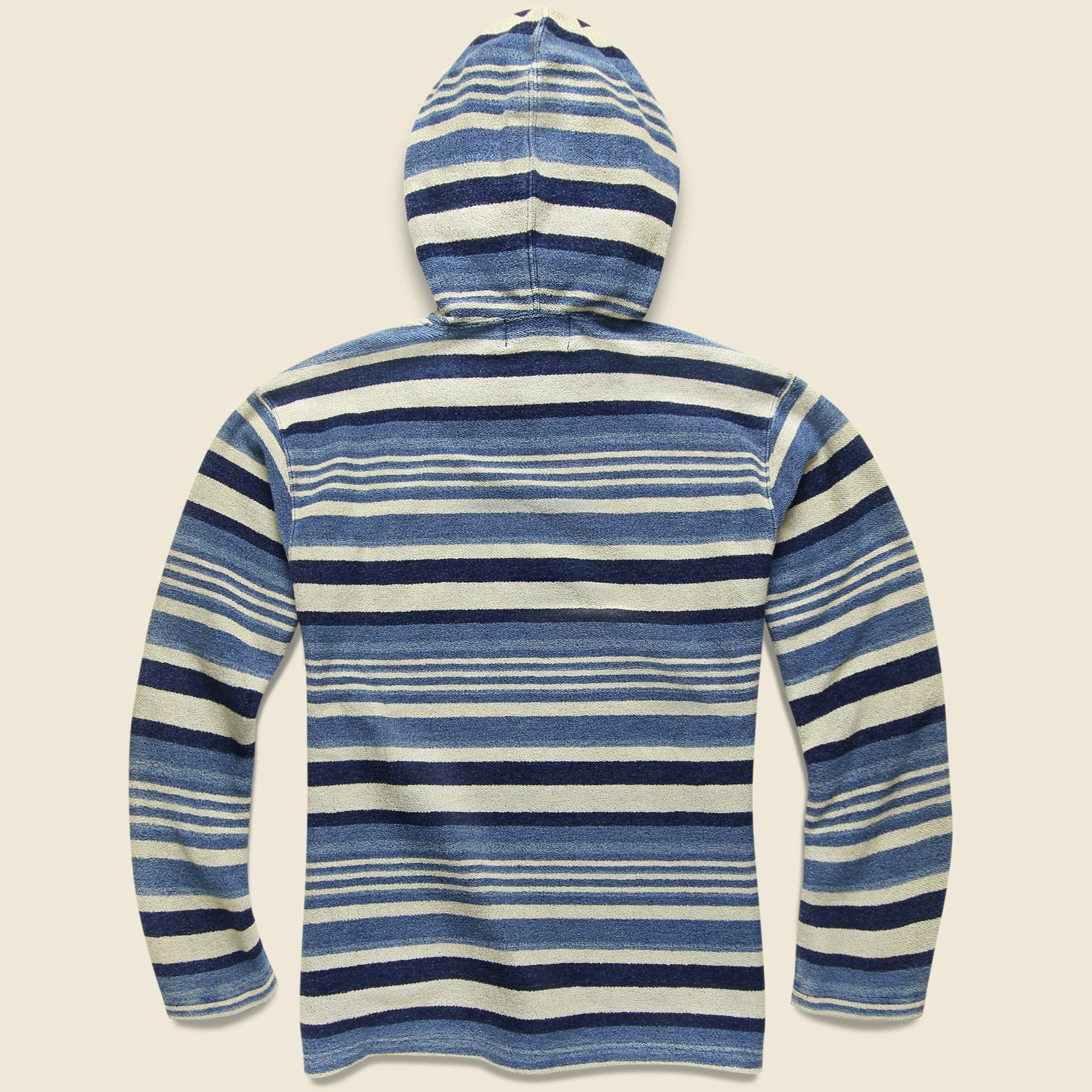 French Terry Hoodie - Indigo Multi Stripe - RRL - STAG Provisions - Tops - Fleece / Sweatshirt