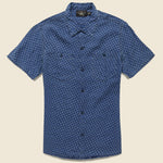 Anchor-Print Linen Camp Shirt - Blue/Cream - RRL - STAG Provisions - Tops - S/S Woven - Other Pattern