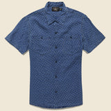 Anchor-Print Linen Camp Shirt - Blue/Cream - RRL - STAG Provisions - Tops - S/S Woven - Other Pattern
