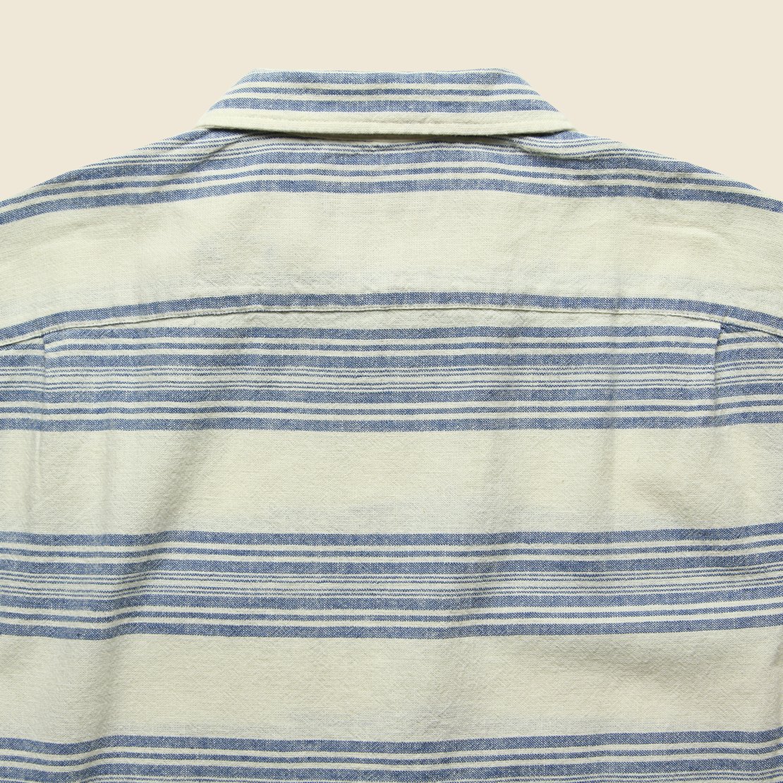 Wayne Linen Shirt - Cream/Indigo - RRL - STAG Provisions - Tops - S/S Woven - Stripe