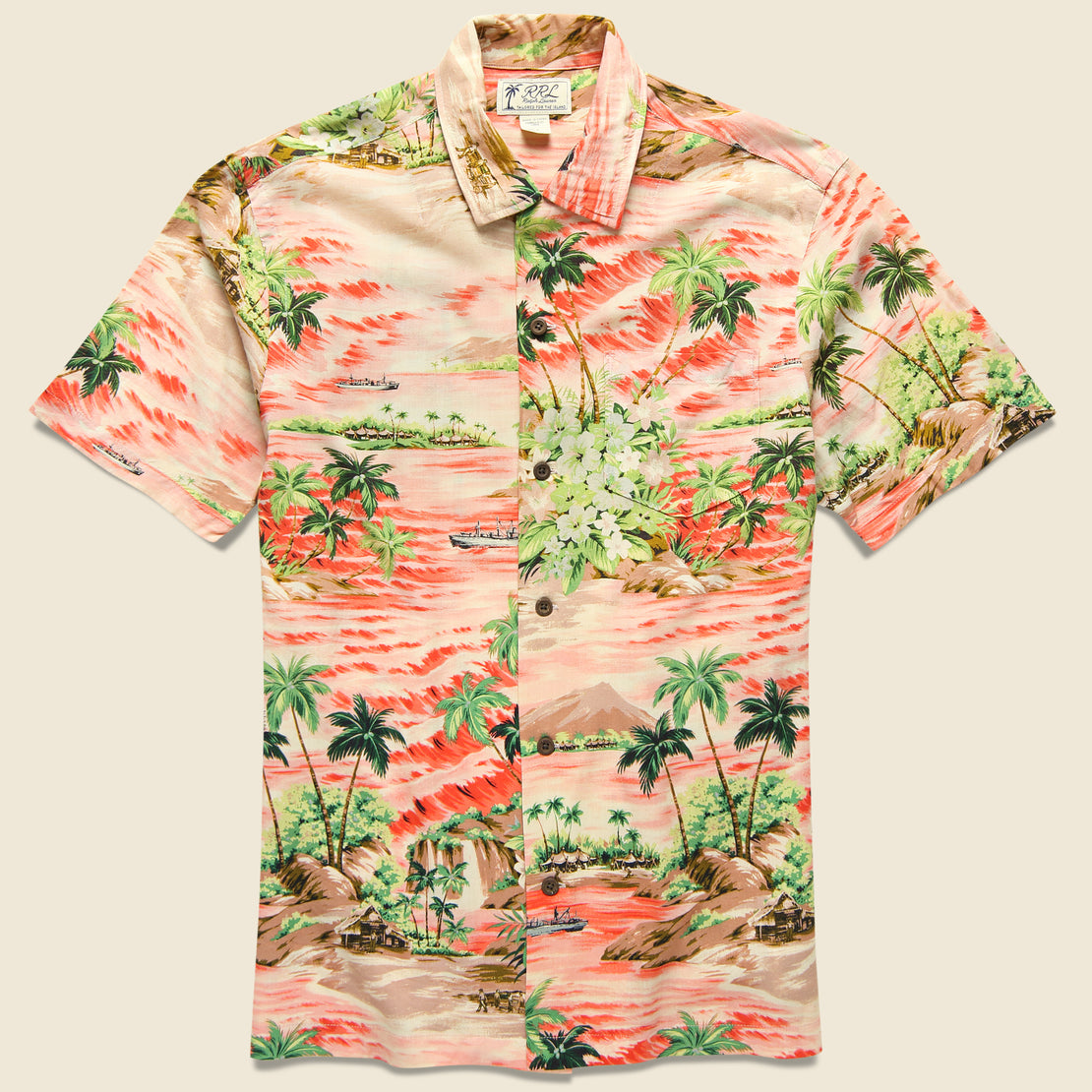 RRL Aloha Camp Shirt - Coral