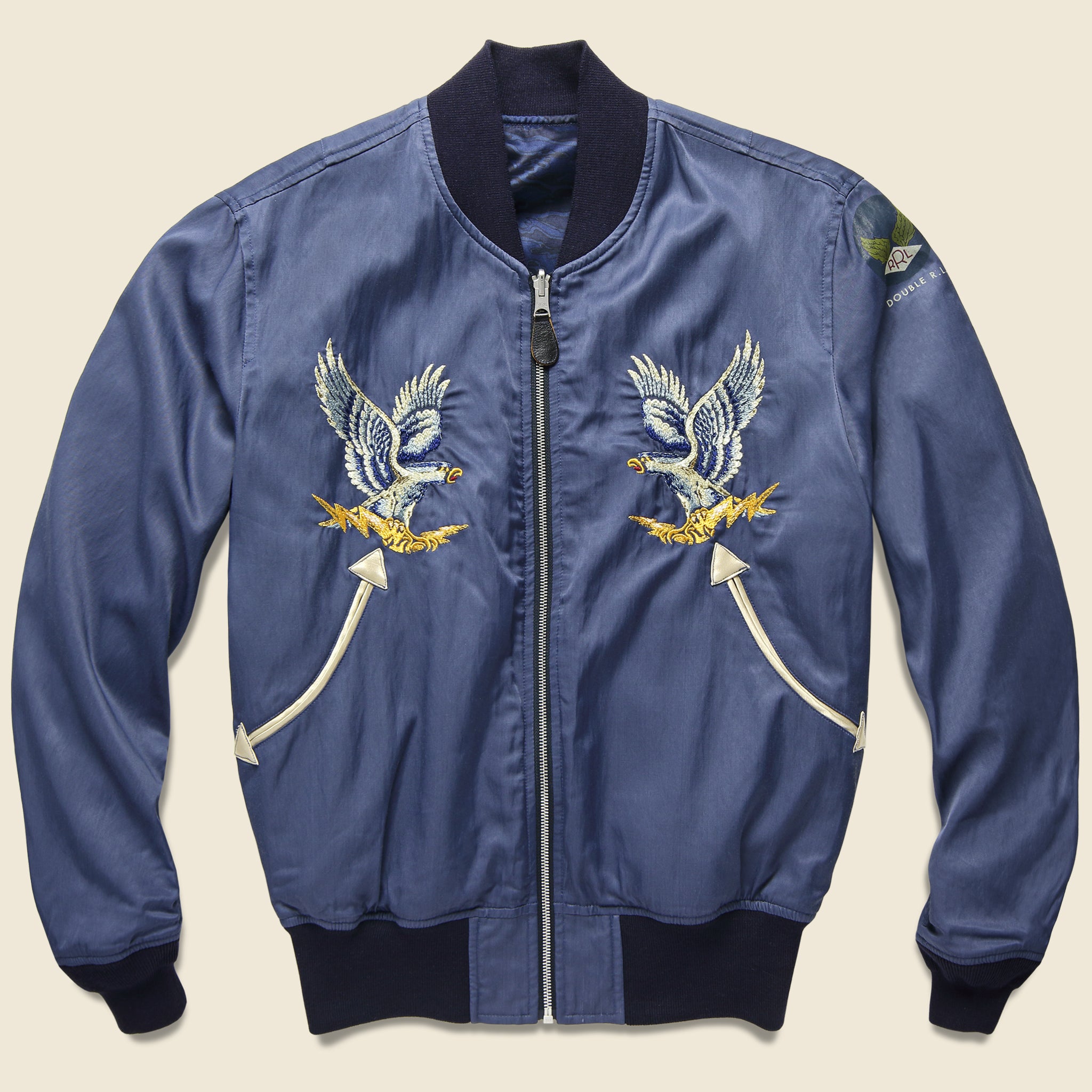 
                          Reversible Souvenir Bomber - Blue - RRL - STAG Provisions - Outerwear - Coat / Jacket
                        