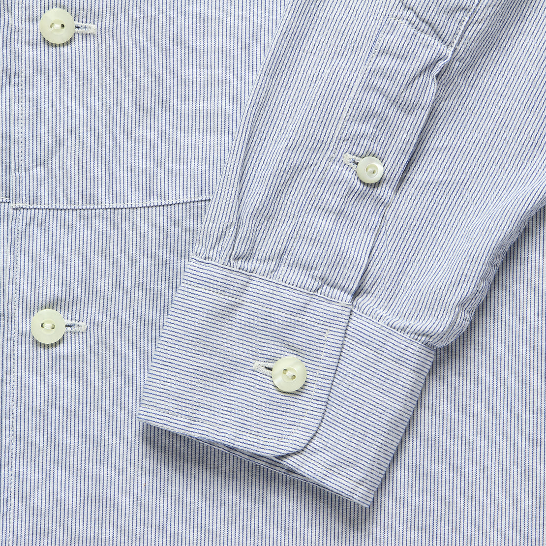 Michelle Bib Shirt - Blue/White Stripe - RRL - STAG Provisions - W - Tops - L/S Woven