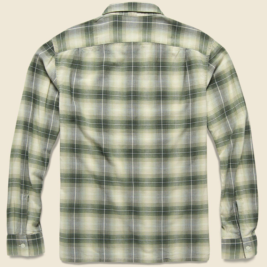 Arrow Ombre Plaid Camp Shirt - Green/Cream - RRL - STAG Provisions - Tops - L/S Woven - Plaid