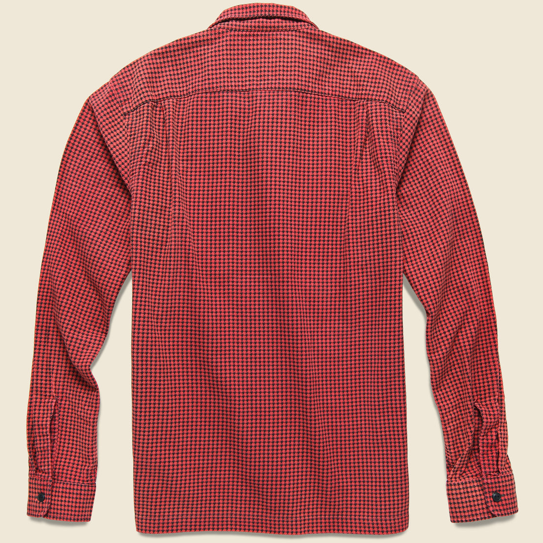 Monterey Houndstooth Check Camp Shirt - Red/Sulphur Black