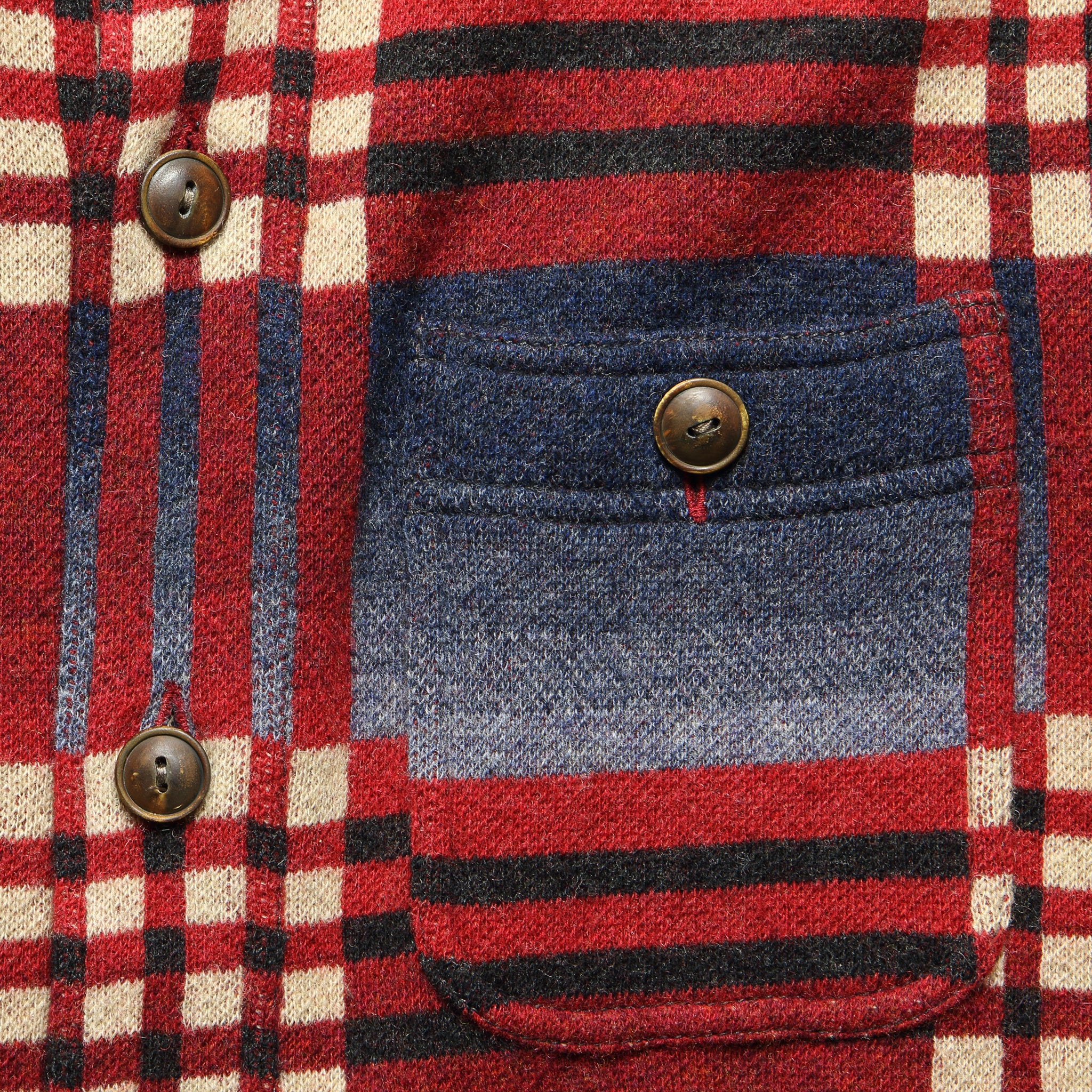 
                          Birdseye Jacquard Workshirt - Red/Blue - RRL - STAG Provisions - Tops - L/S Woven - Plaid
                        