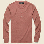 Waffle Henley - American Red Siro Heather - RRL - STAG Provisions - Tops - L/S Knit