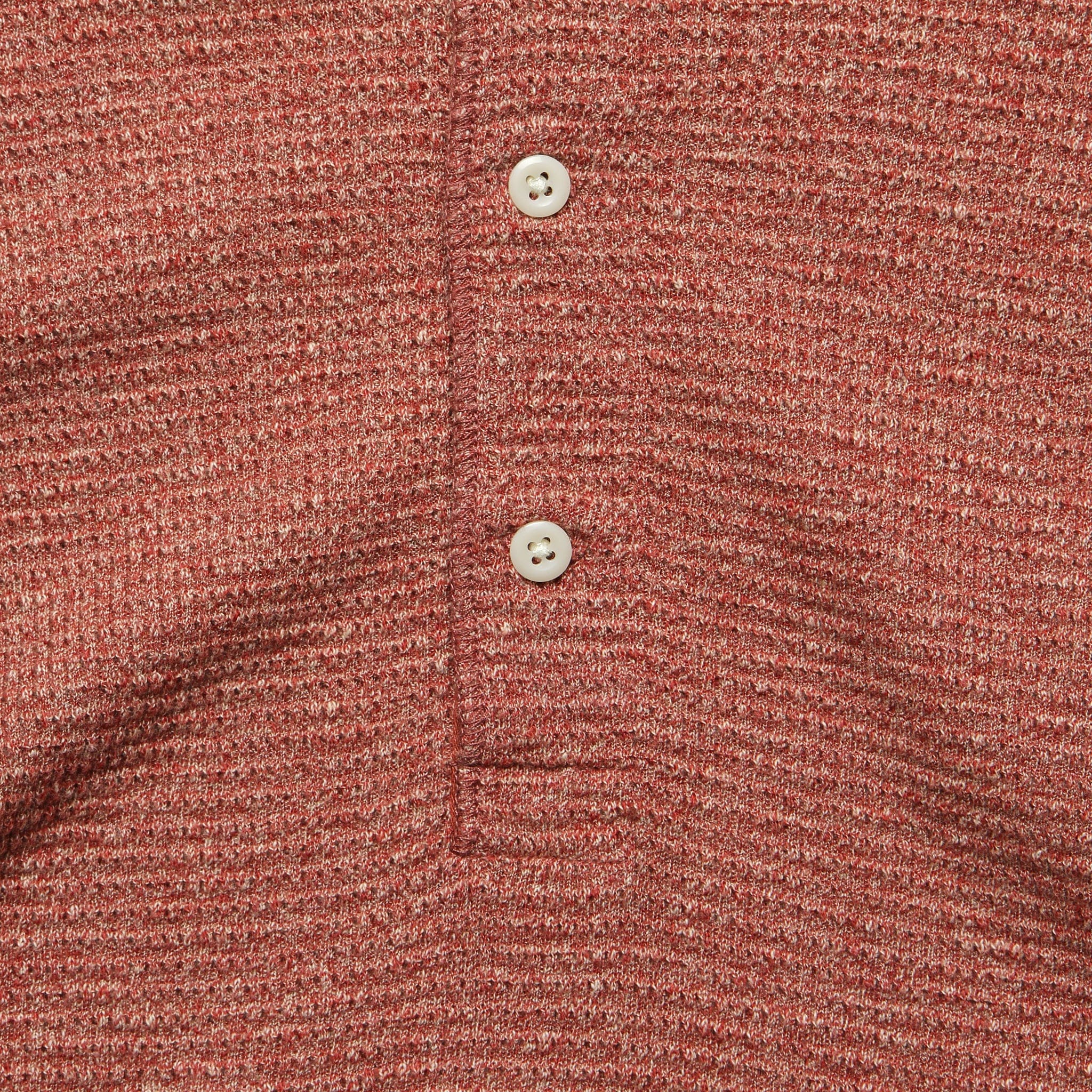 Waffle Henley - American Red Siro Heather - RRL - STAG Provisions - Tops - L/S Knit