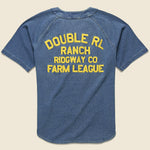 Indigo Baseball Jersey - Washed Blue - RRL - STAG Provisions - Tops - S/S Woven - Solid