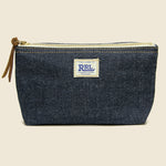 Selvedge Denim Gusset Pouch - Indigo - RRL - STAG Provisions - Accessories - Bags / Luggage