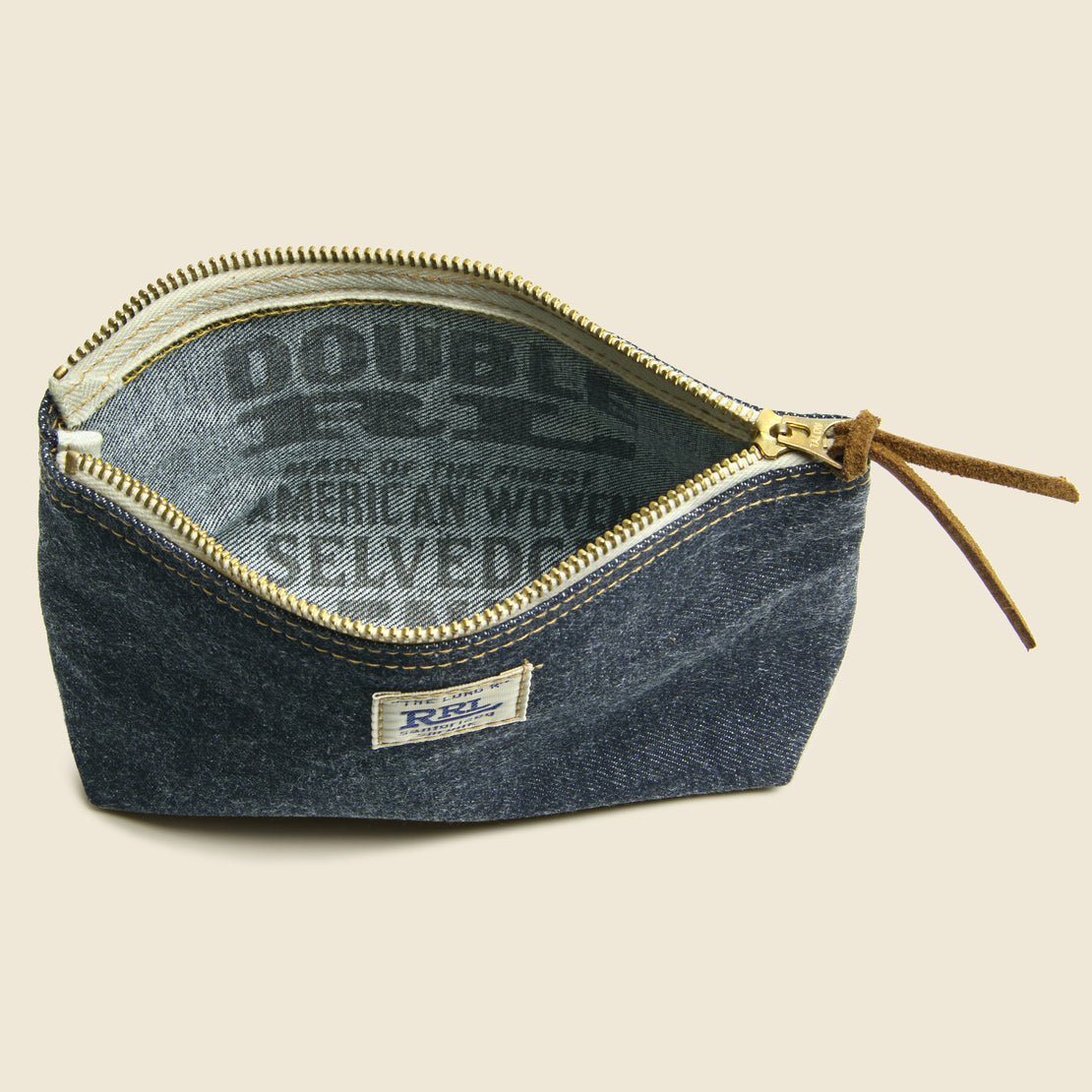 Selvedge Denim Gusset Pouch - Indigo - RRL - STAG Provisions - Accessories - Bags / Luggage