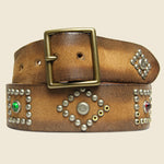 Roughout Studded Suede Belt - Brown - RRL - STAG Provisions - Accessories - Belts