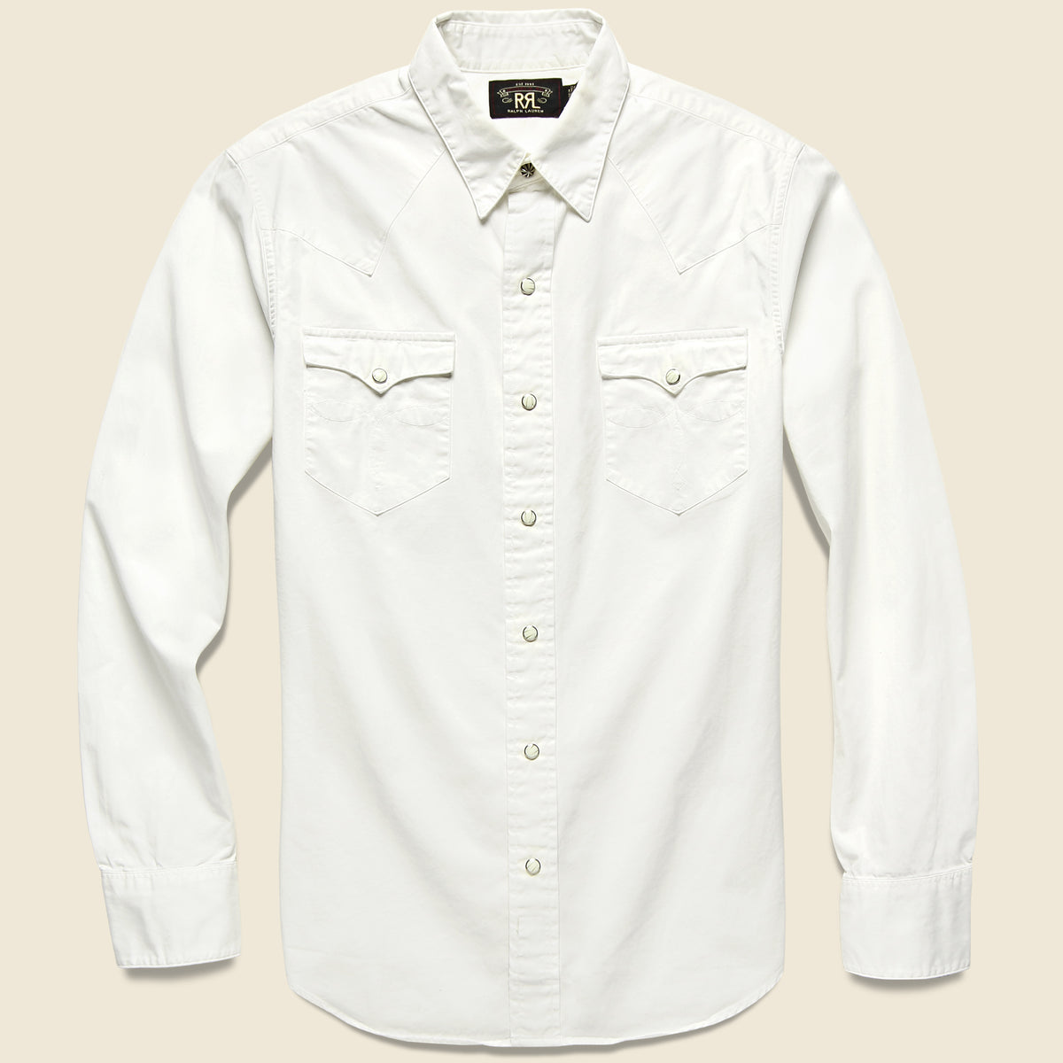 RRL STAG Exclusive Heritage Western Shirt featuring classic Western yoke detailing, snap closures, and heritage-inspired styling.