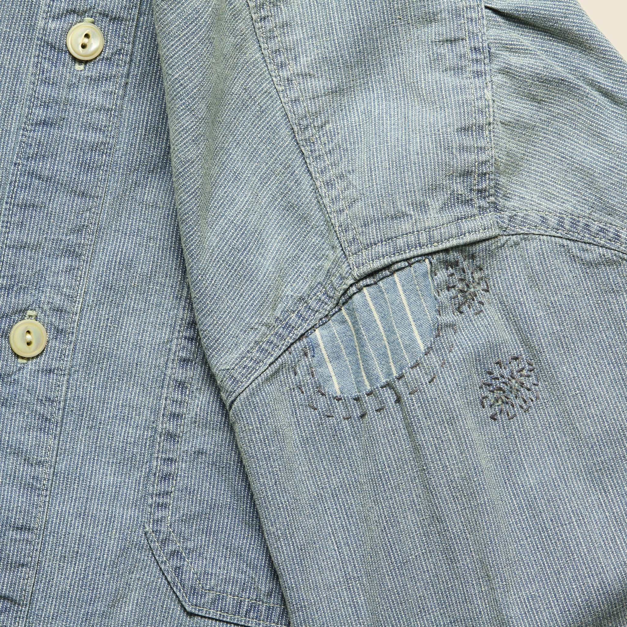 
                          Burke Workshirt - Indigo/Natural - RRL - STAG Provisions - Tops - L/S Woven - Other Pattern
                        