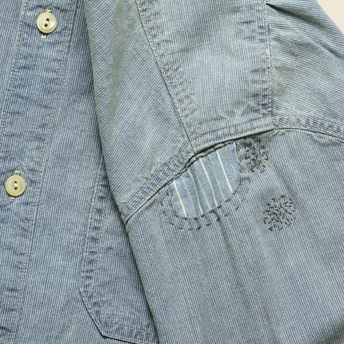 Burke Workshirt - Indigo/Natural - RRL - STAG Provisions - Tops - L/S Woven - Other Pattern