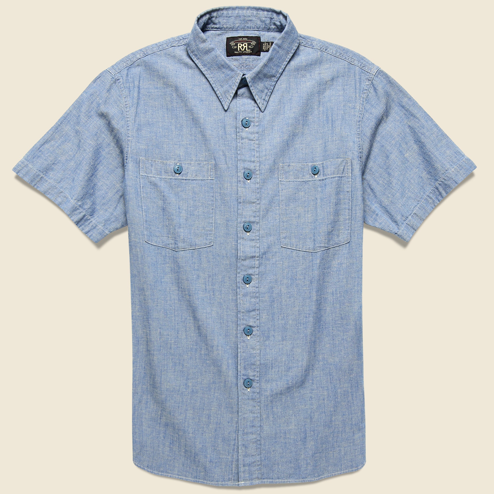 Chambray Pryce Workshirt - Riverview Wash - RRL - STAG Provisions - Tops - S/S Woven - Solid