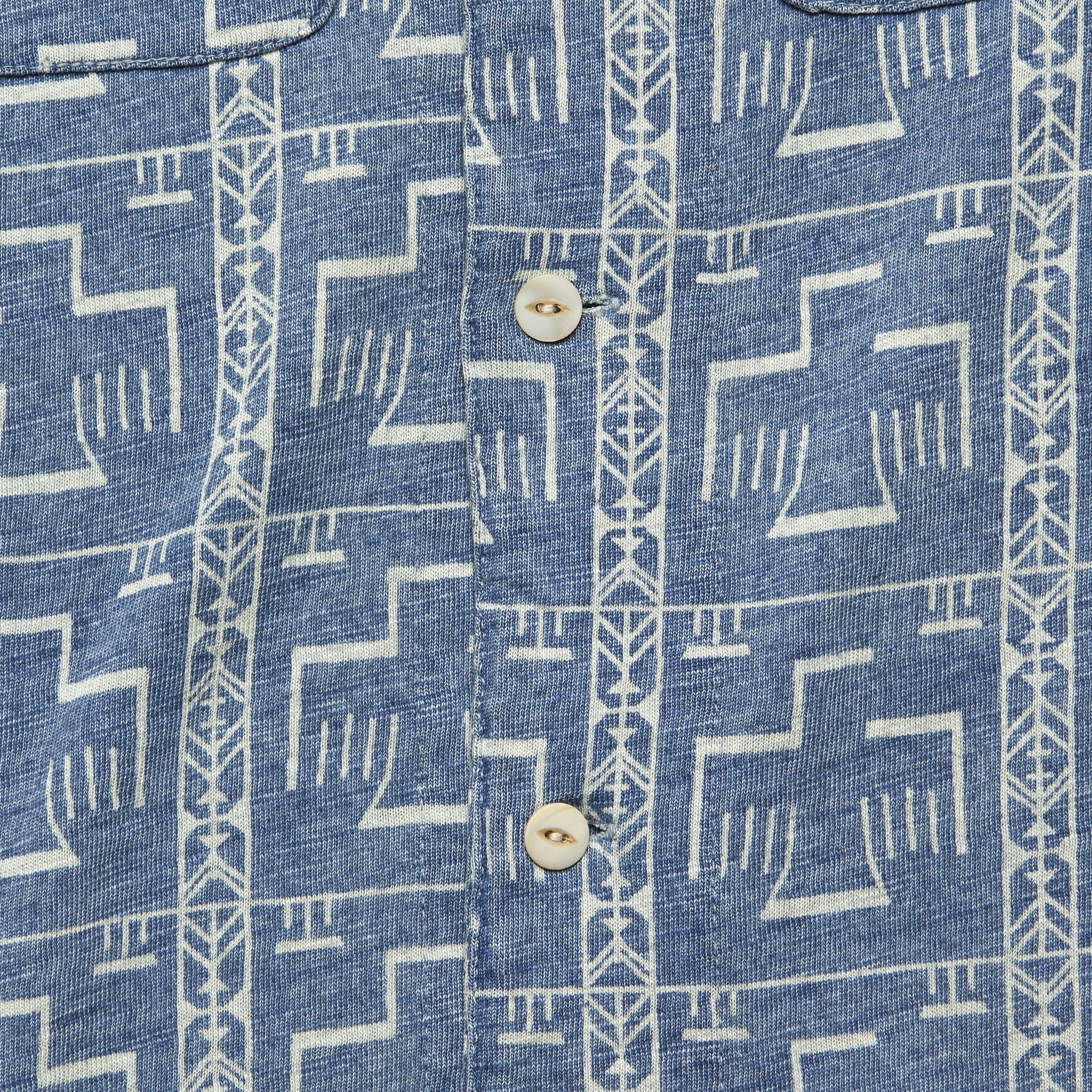 Print Jersey Camp Shirt - Washed Blue Indigo - RRL - STAG Provisions - Tops - S/S Knit