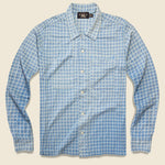 Plaid-Print Jersey Camp Shirt - Indigo - RRL - STAG Provisions - Tops - L/S Knit