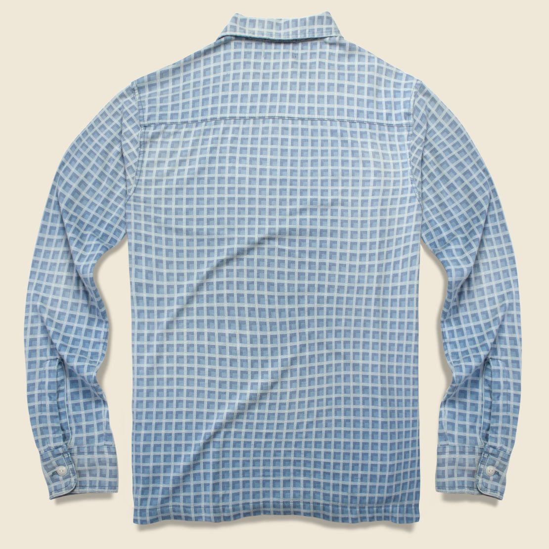 Plaid-Print Jersey Camp Shirt - Indigo - RRL - STAG Provisions - Tops - L/S Knit