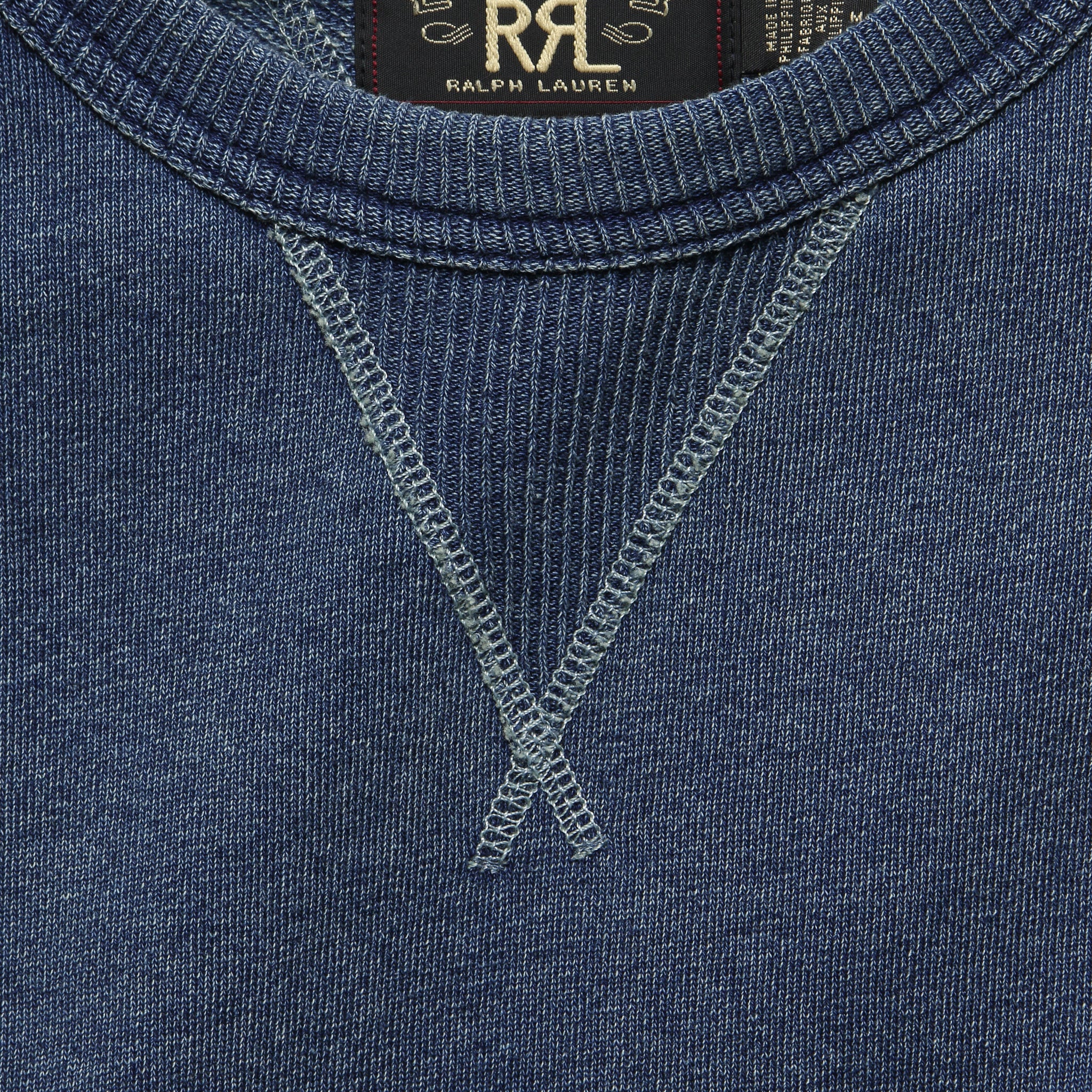 French Terry Sweatshirt - Washed Indigo - RRL - STAG Provisions - Tops - Fleece / Sweatshirt