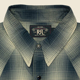 Slim Fit Plaid Western - Black Ombre Plaid - RRL - STAG Provisions - Tops - L/S Woven - Plaid