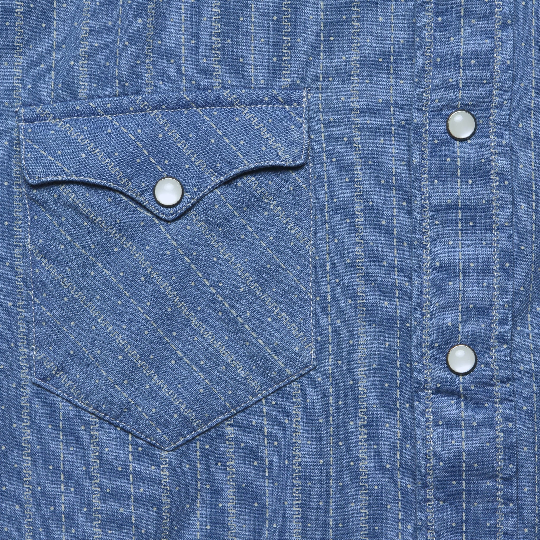 Slim Fit Indigo Western - Blue/Indigo - RRL - STAG Provisions - Tops - L/S Woven - Other Pattern