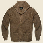 Cotton-Blend Shawl Cardigan - Brown - RRL - STAG Provisions - Tops - Sweater